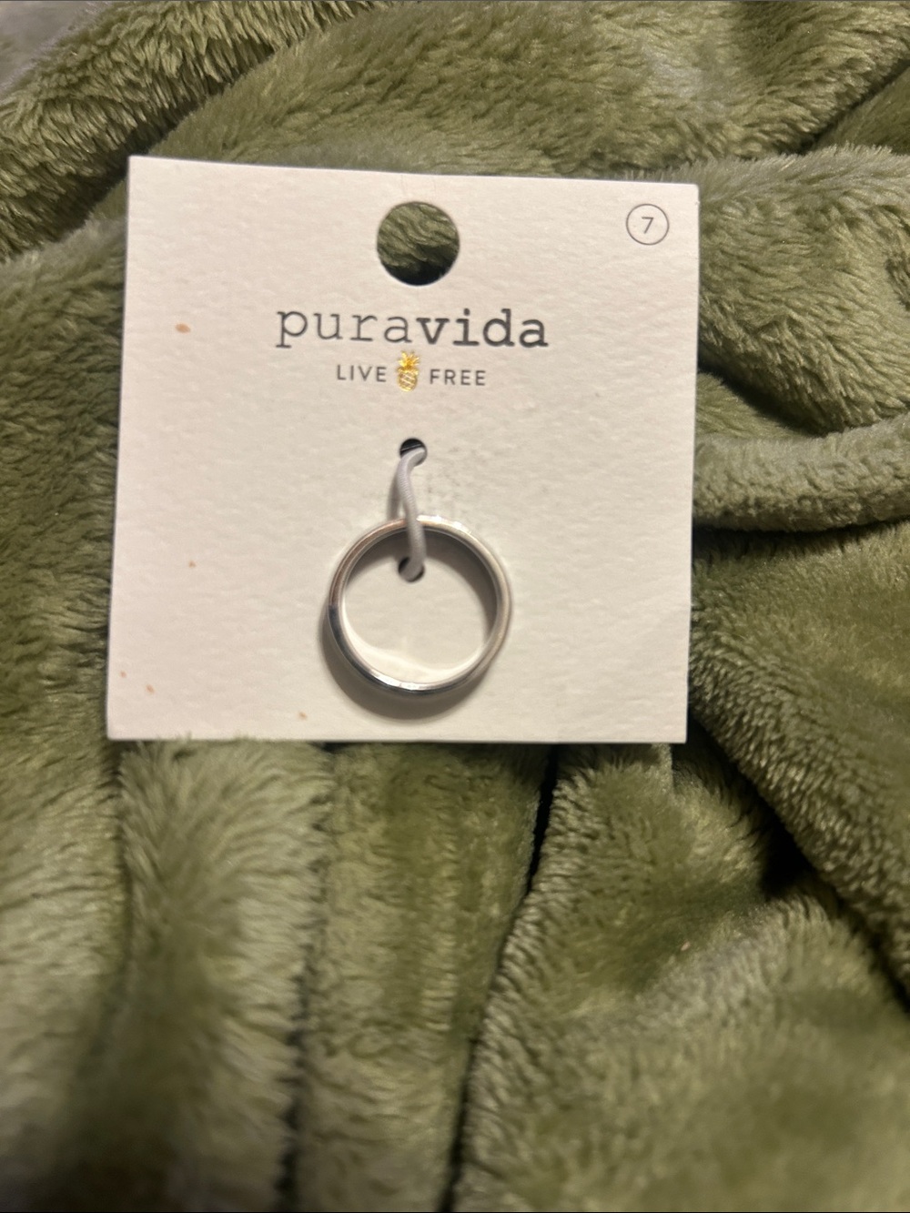 Pura Vida Polished Silver Stackable Ring size 7